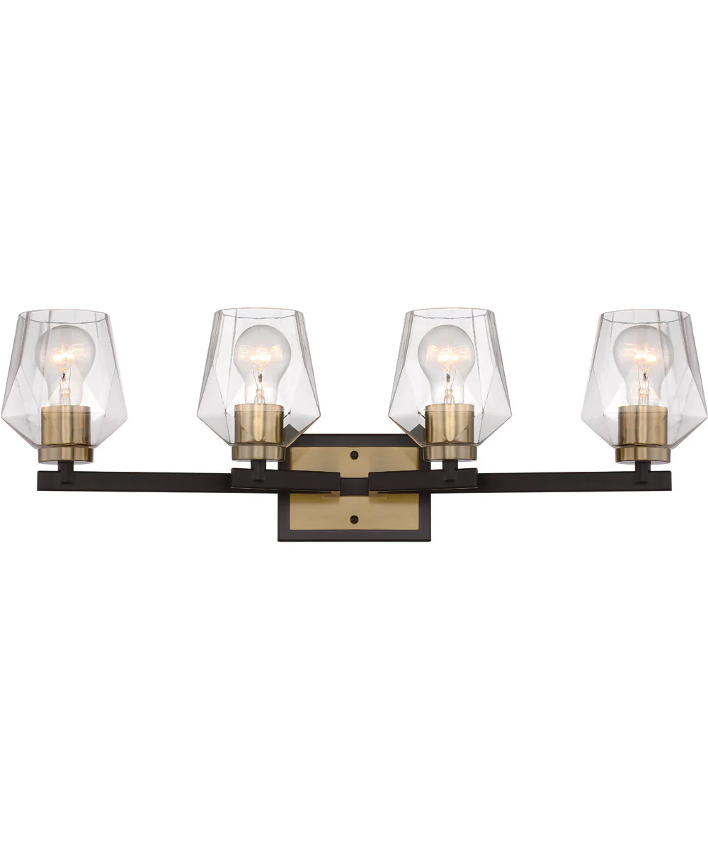 Avante Grand 4-Light Vanity Flat Black/Satin Brass - Image 2