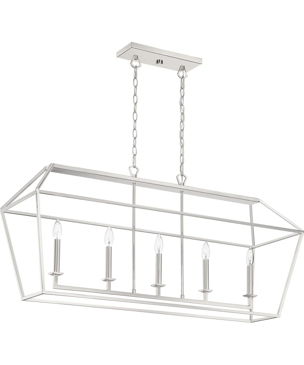 Aviary 5-light Island Light Polished Nickel - Image 3