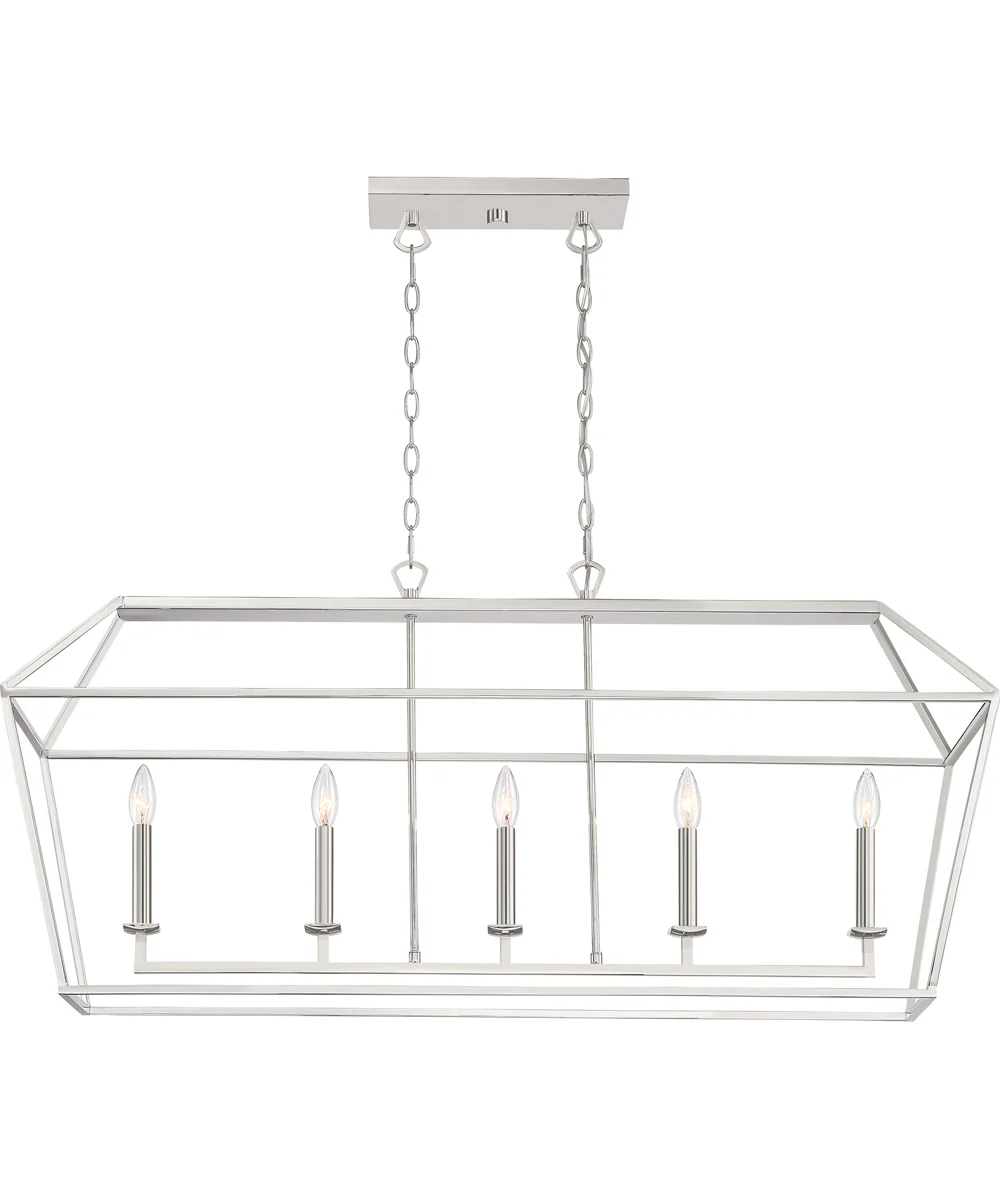 Aviary 5-light Island Light Polished Nickel - Image 4