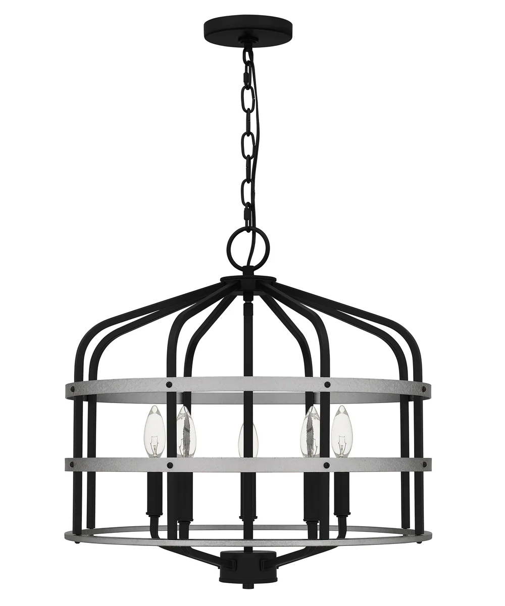 Avignon 5-light Pendant Matte Black - Image 3