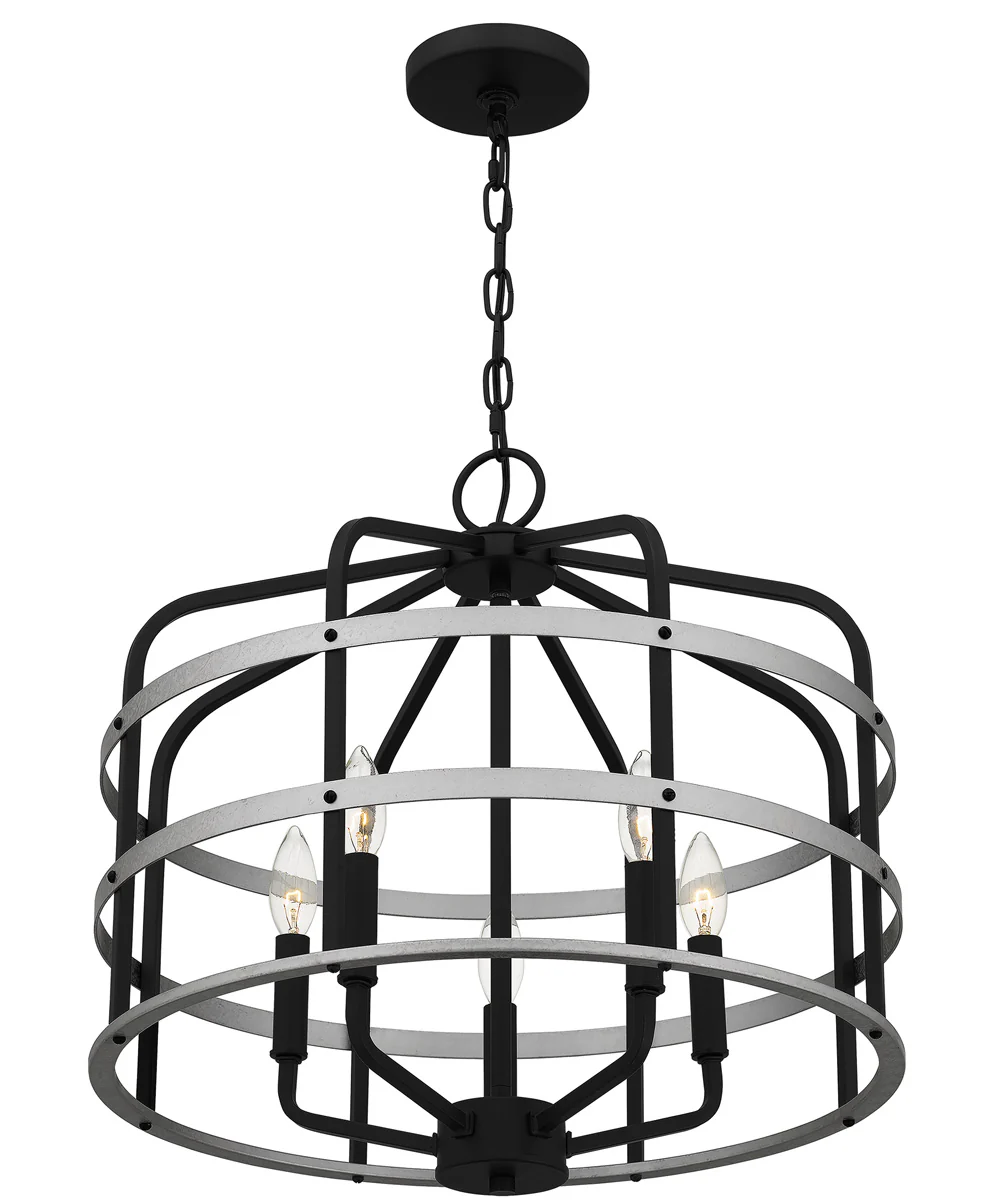 Avignon 5-light Pendant Matte Black - Image 5