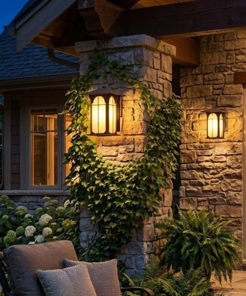 Aztec 14"H 1-Light Olde Brick Bronze Finish with Amber Honey Opal Glass Shade Outdoor Wall Lantern - Image 3