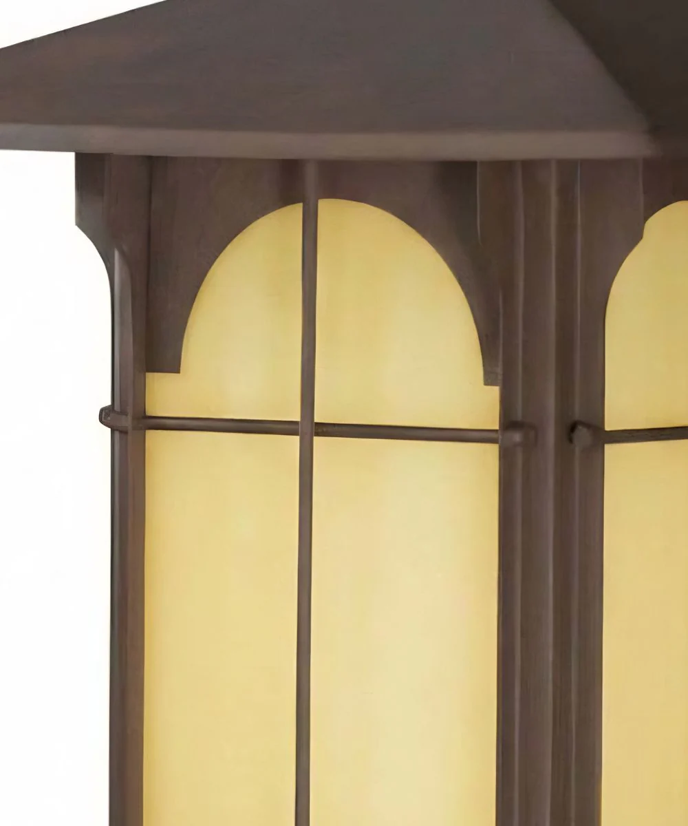 Aztec 14"H 1-Light Olde Brick Bronze Finish with Amber Honey Opal Glass Shade Outdoor Wall Lantern - Image 5