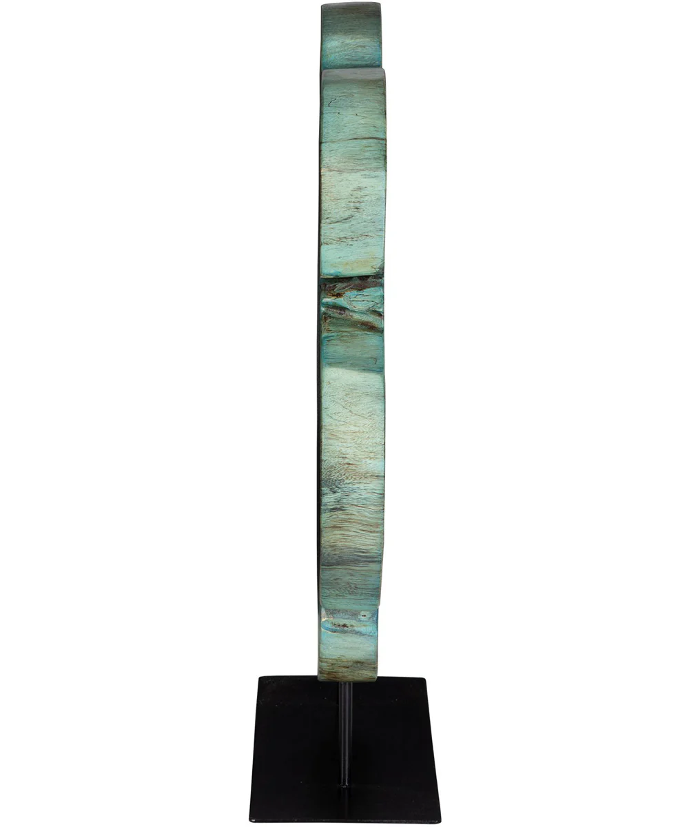 Bahati Wood Blue Sculpture - Image 6