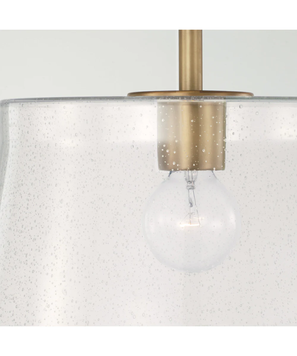 Baker 1-Light Dual-Mount Pendant/Semi-Flush Mount Ceiling Light Aged Brass - Image 3