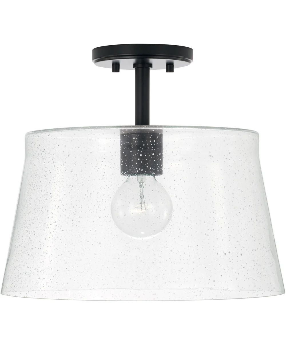Baker 1-Light Dual-Mount Pendant/Semi-Flush Mount Matte Black