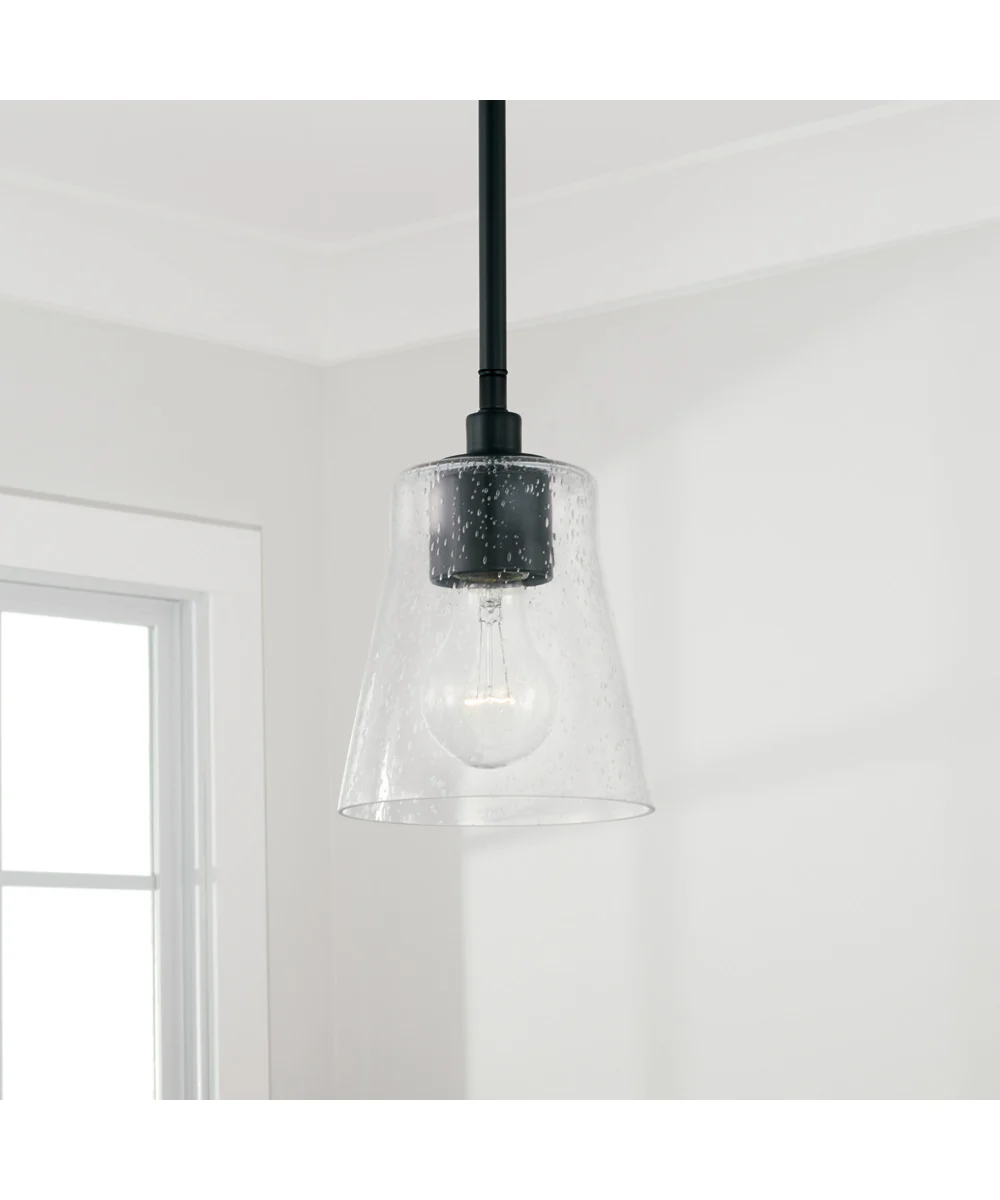 Baker 1-Light Dual-Mount Pendant/Semi-Flush Mount Matte Black - Image 3