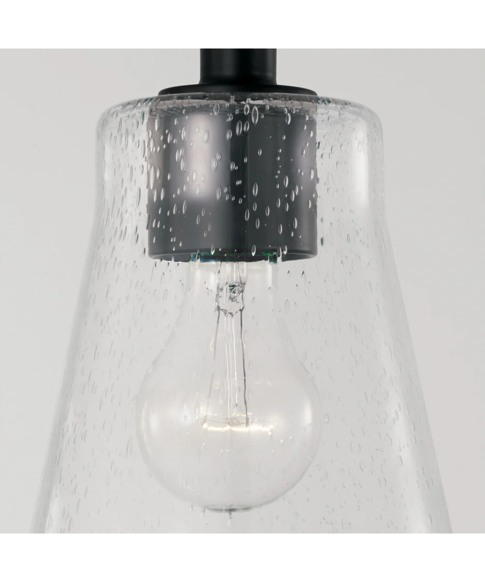 Baker 1-Light Dual-Mount Pendant/Semi-Flush Mount Matte Black - Image 4