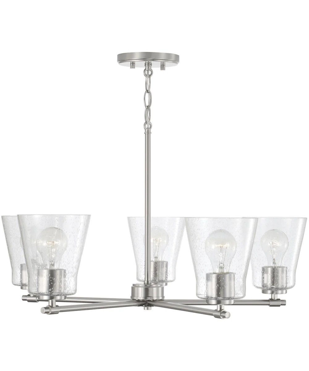 Baker 5-Light Chandelier Brushed Nickel - Image 4