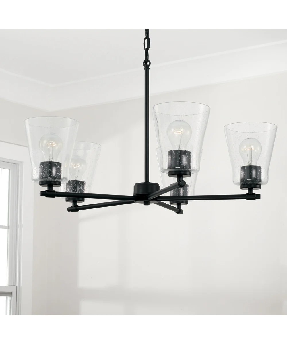 Baker 5-Light Chandelier Matte Black - Image 2