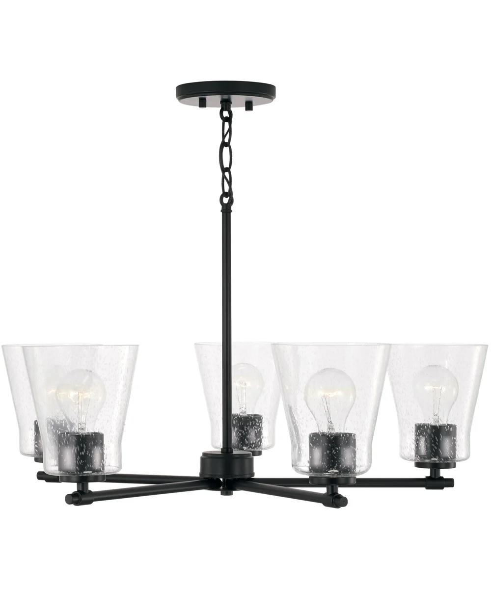 Baker 5-Light Chandelier Matte Black - Image 4