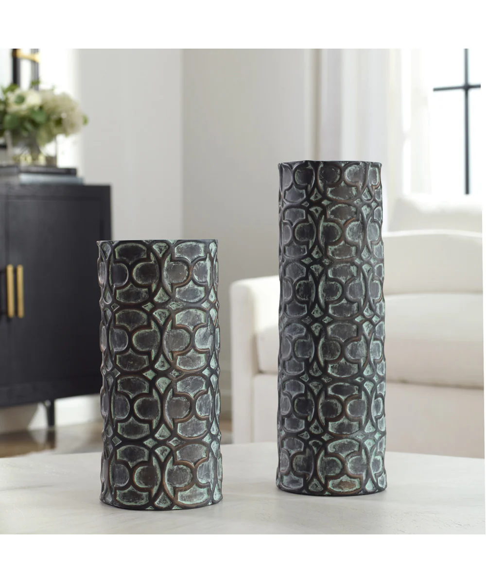 Baltra Bronze Patina Vases, Set of 2 - Image 3