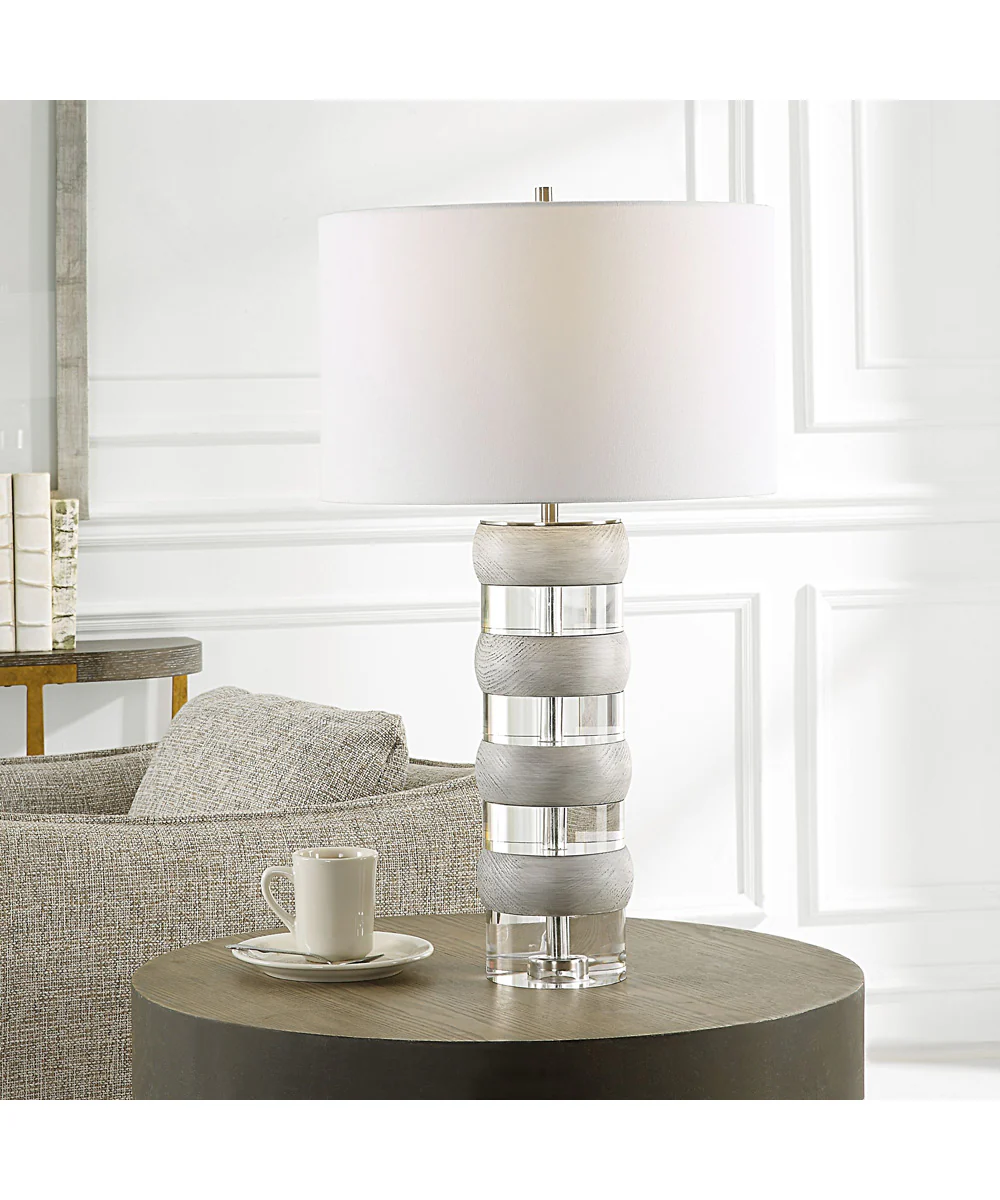 Band Together Crystal & Wood Table Lamp - Image 2