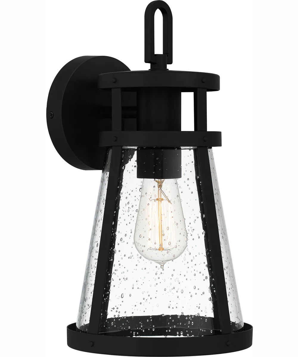 Barber Medium 1-light Outdoor Wall Light Coastal Armour Aluminum Matte Black