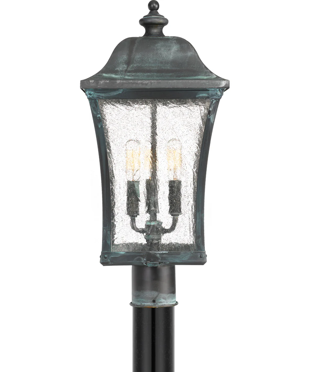 Bardstown Large 3-light Outdoor Post Light Aged Verde - Image 4