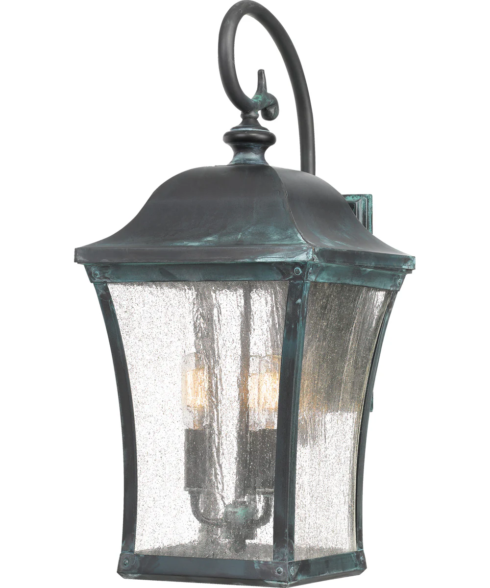 Bardstown Large 3-light Outdoor Wall Light Aged Verde - Image 2