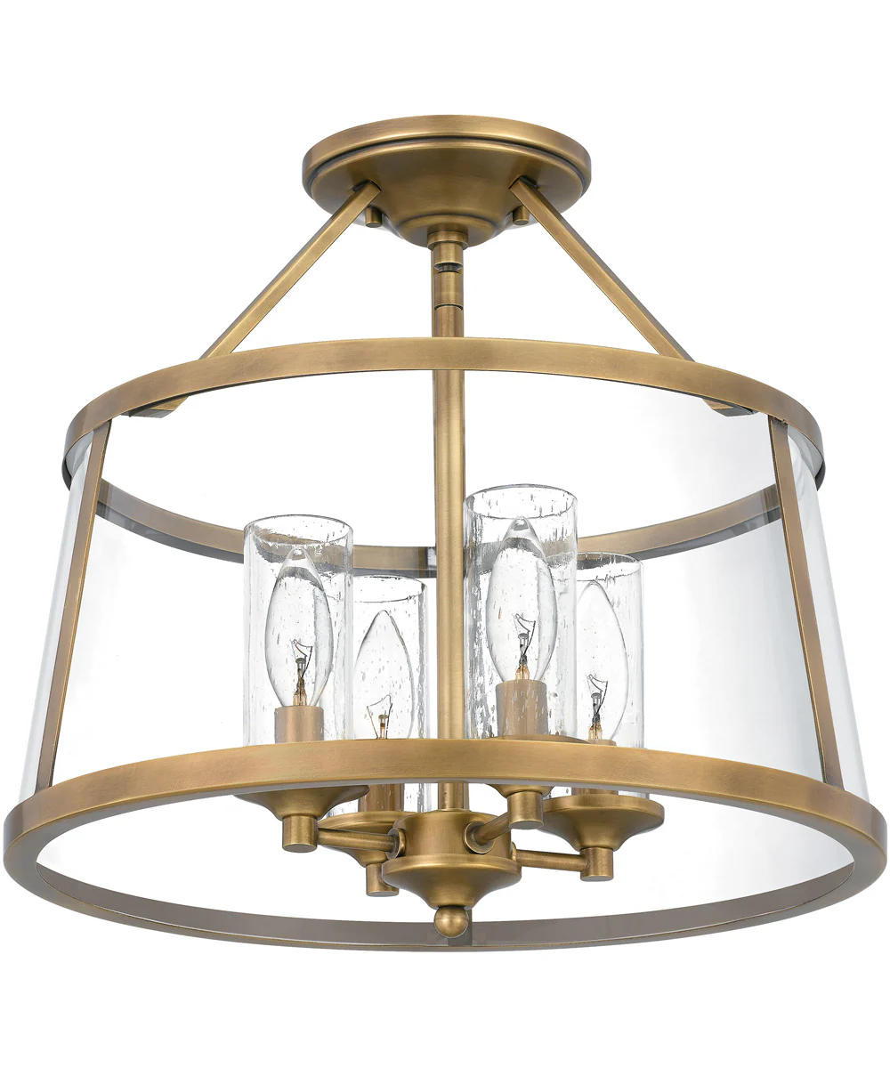 Barlow 4-light Semi Flush Mount Weathered Brass - Image 3