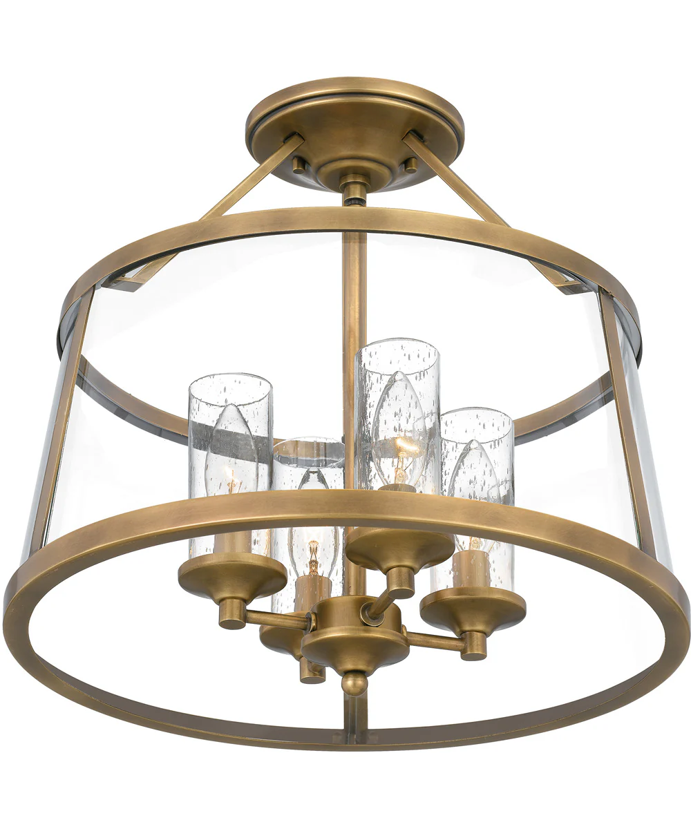 Barlow 4-light Semi Flush Mount Weathered Brass - Image 4
