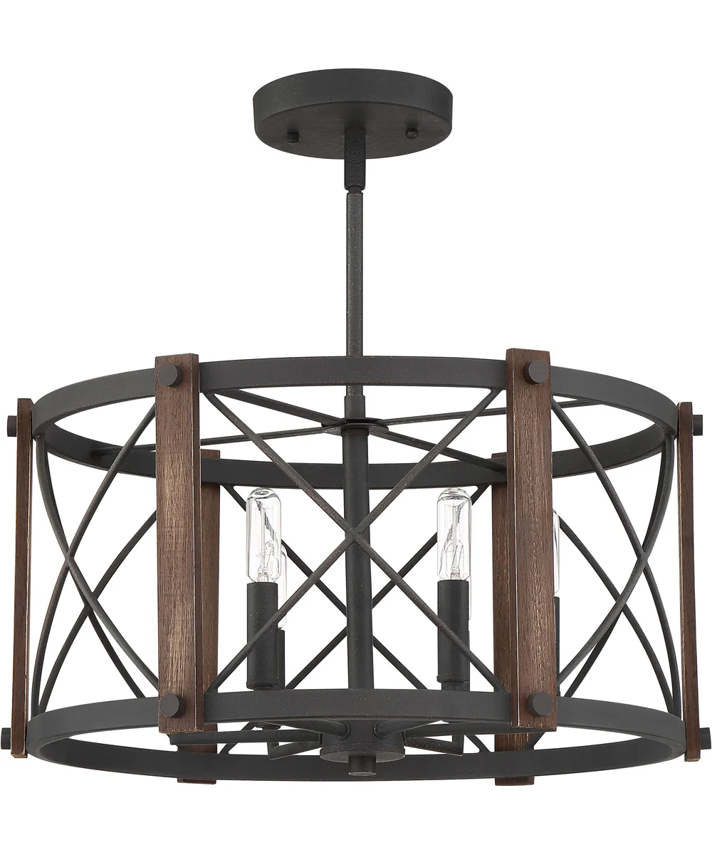 Baron 6-light Semi Flush Mount Marcado Black - Image 3