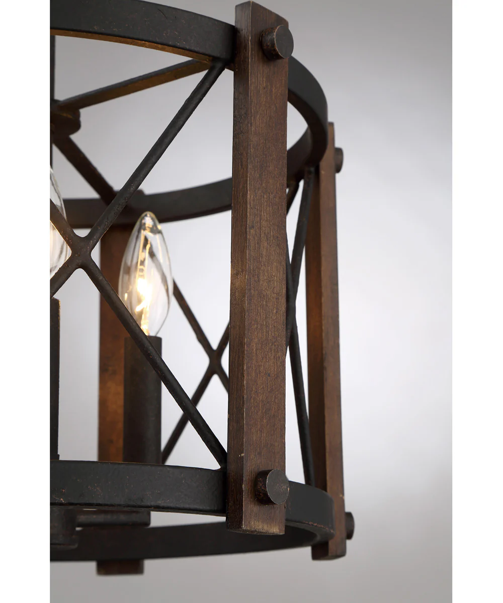 Baron Medium 3-light Semi Flush Mount Marcado Black - Image 6
