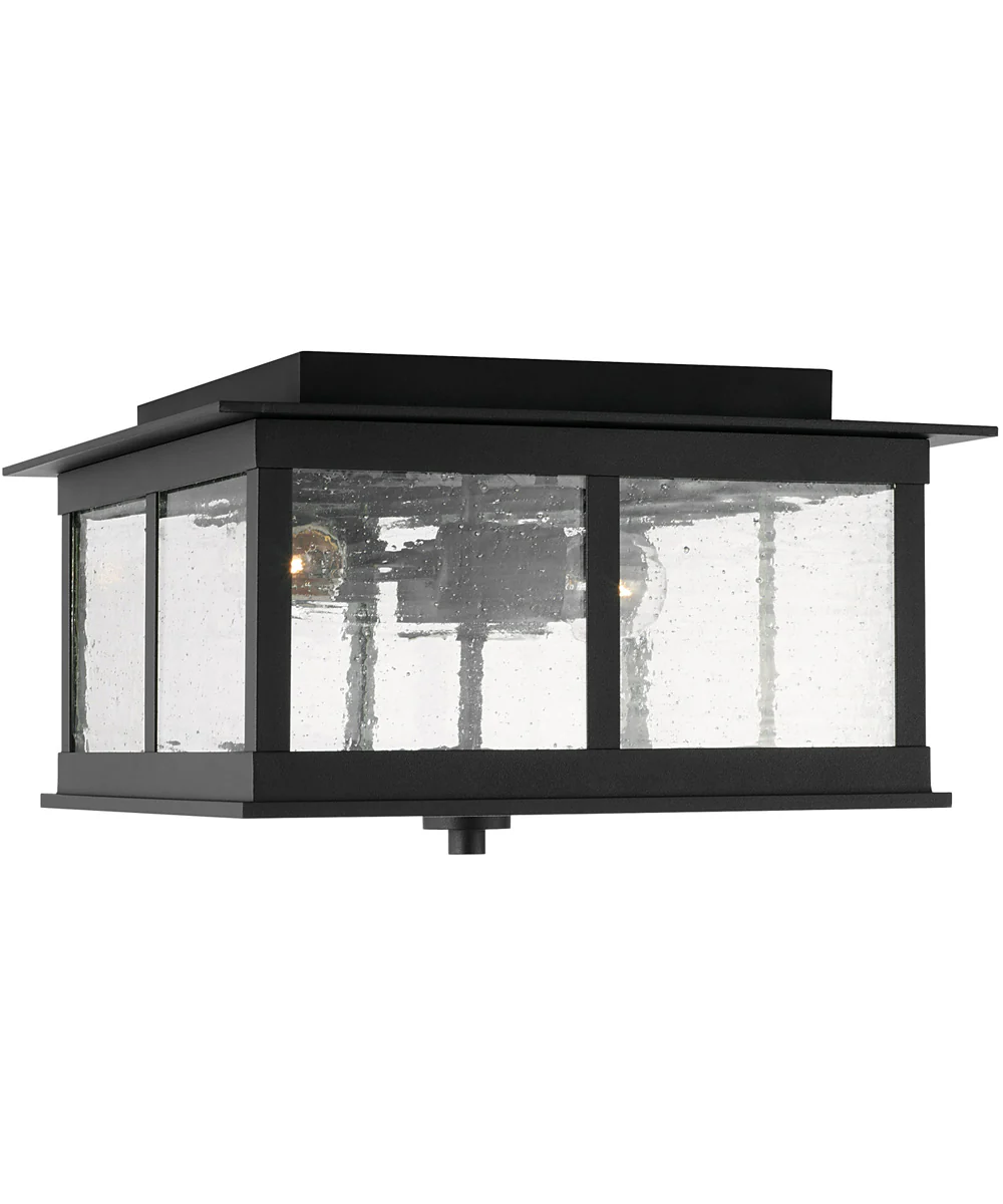 Barrett 3-Light Outdoor Flush Rain or Shine - Black