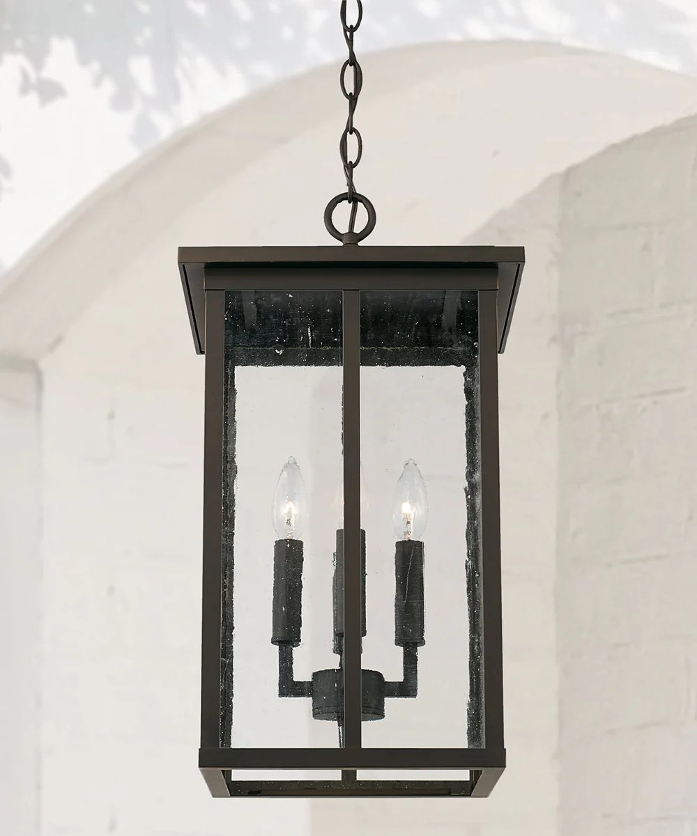 Barrett 4-Light Outdoor Hanging-Lantern Rain or Shine - Oiled Bronze - Image 2