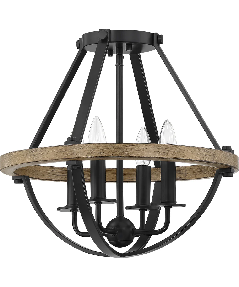 Bartlett 4-light Semi Flush Mount Earth Black - Image 3