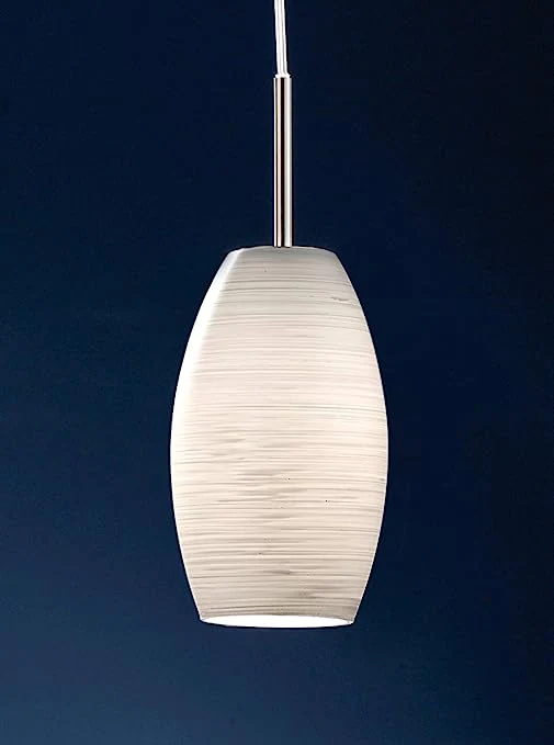 Batista 4.75"W 1-Light  Mini Pendant Light Fixture by Eglo Matte Nickel Finish with White Wiped Glass - Image 5