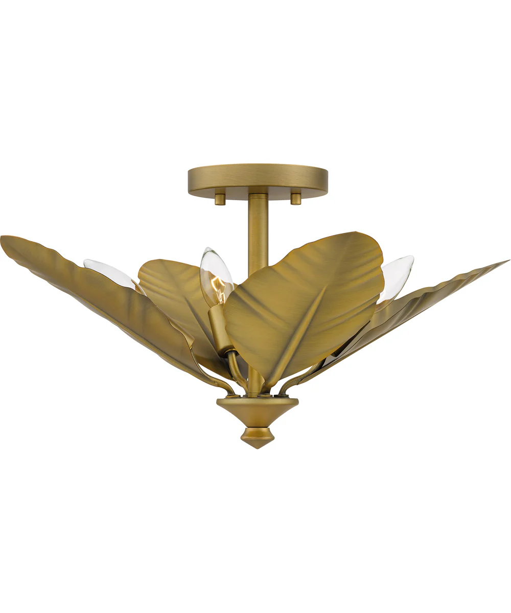 Bayley Large 4-light Semi Flush Mount Aged Brass