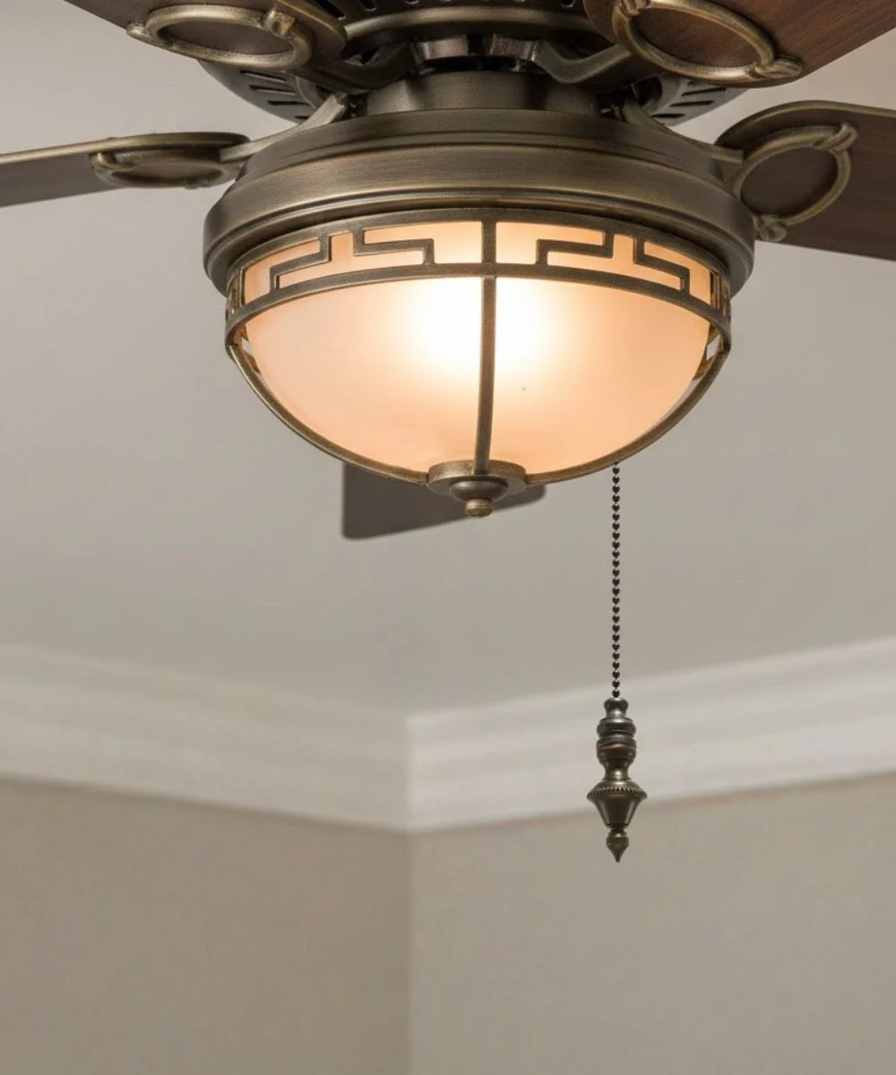 Beaded Knob Ceiling Fan Pull, 1.5"h with 12" Oiled Bronze Chain - Image 2