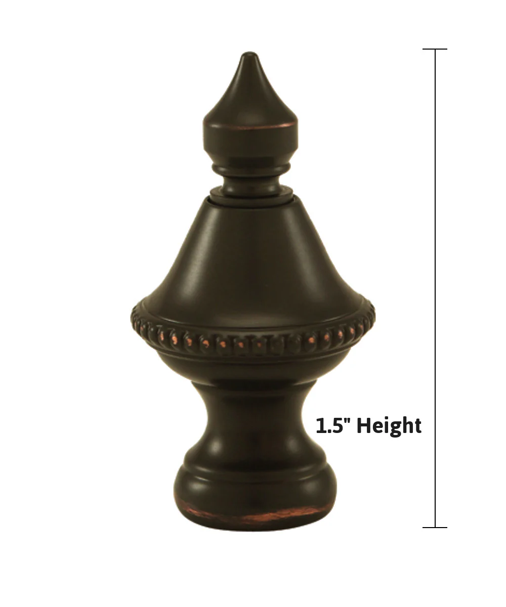 Beaded Knob Spire Ceiling Fan Pull, 1.5"h with 12" Oiled Bronze Brass Chain - Image 3