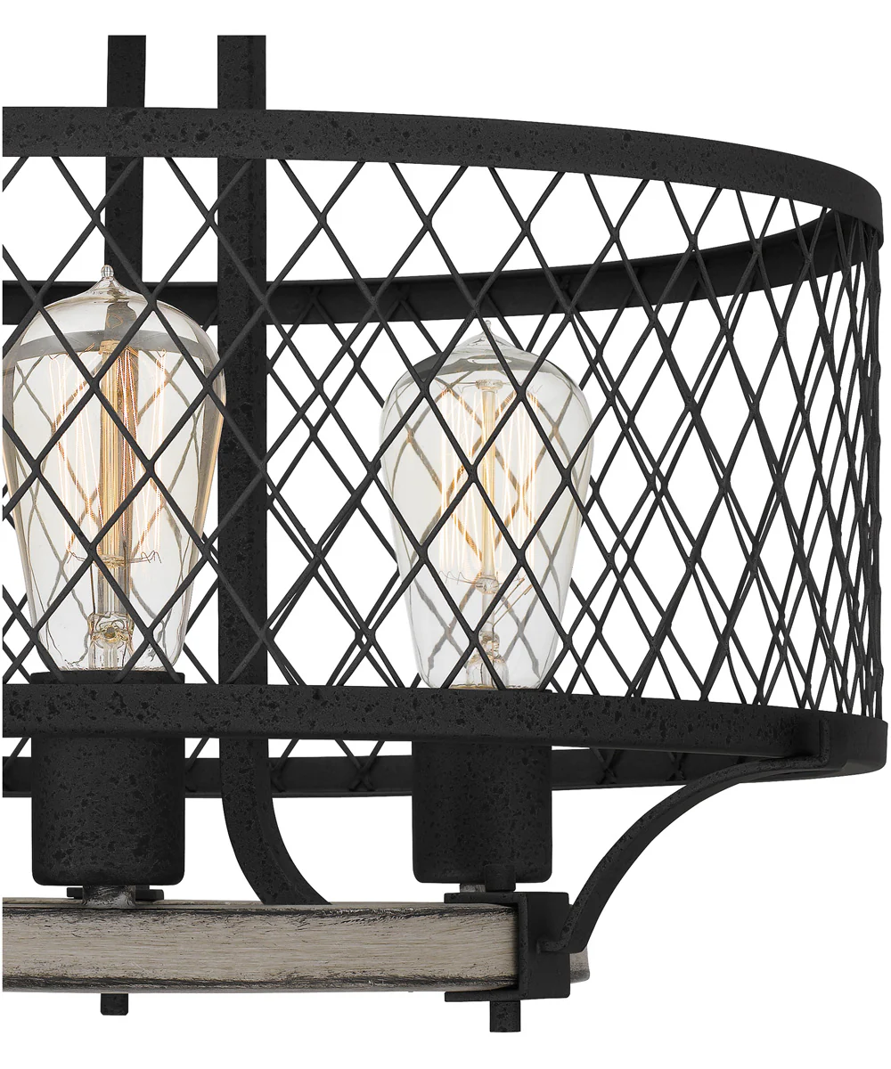 Benton 3-light Semi Flush Mount Distressed Iron - Image 6