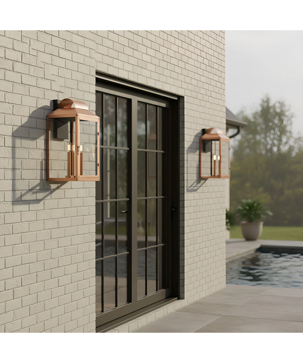 Beryn 3-light Outdoor Wall Light Aged Copper - Image 3
