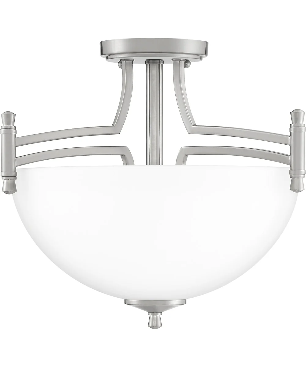 Billingsley Medium 2-light Semi Flush Mount Brushed Nickel