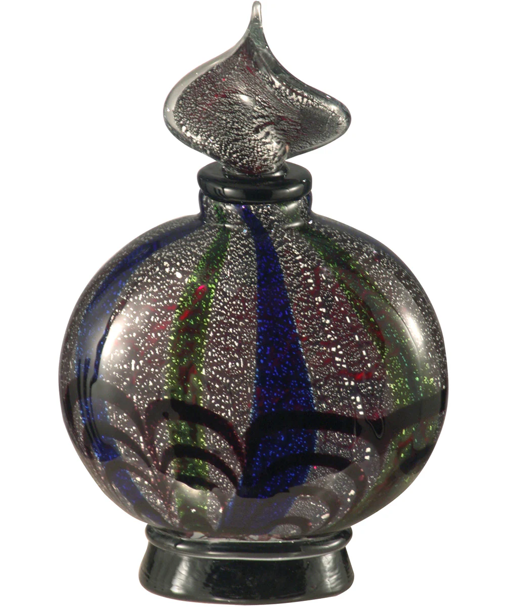 Black Widow Hand Blown Art Glass Perfume Bottle