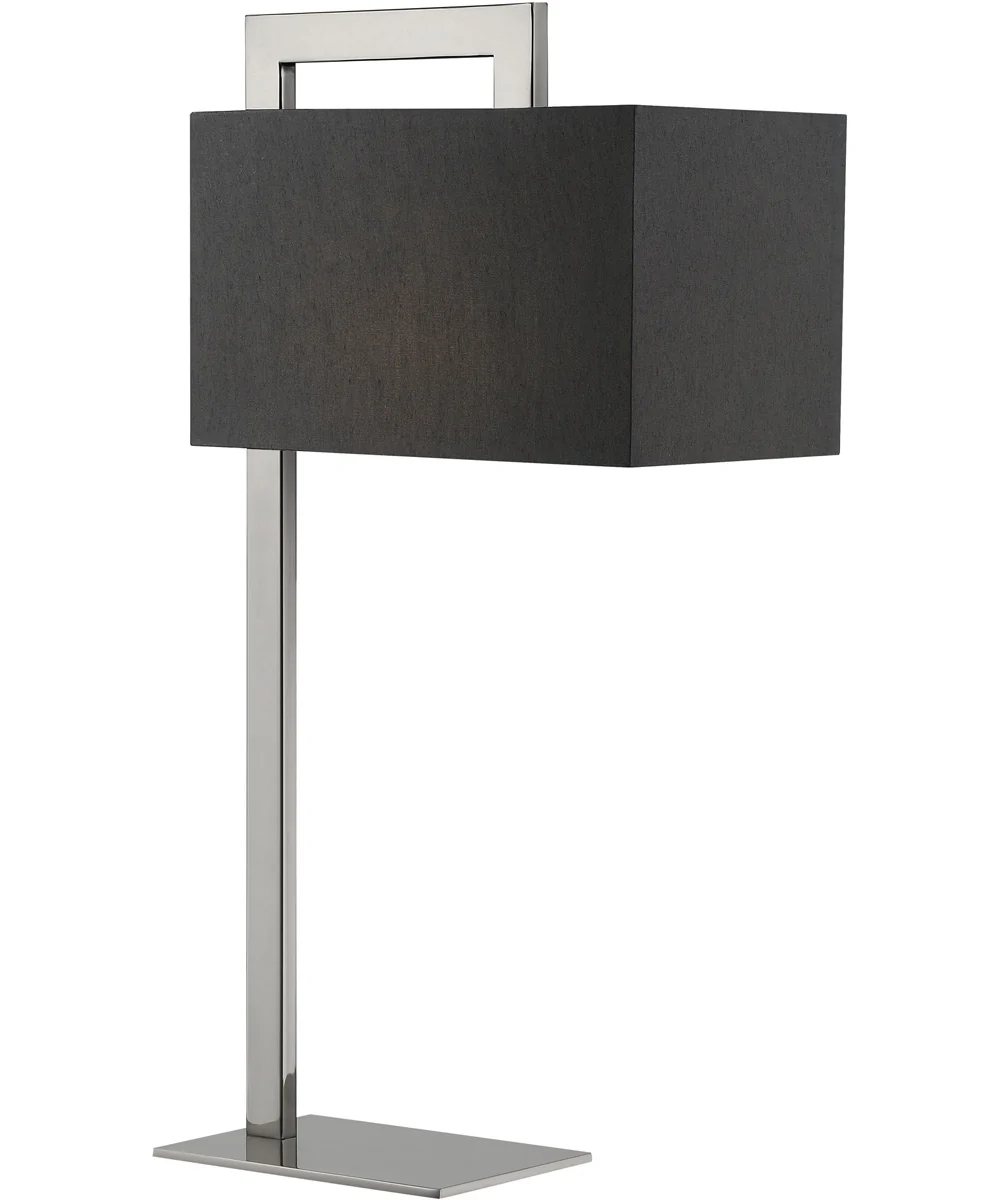 Blair 1-Light Table Lamp Black Chrome/Black Fabric Shade