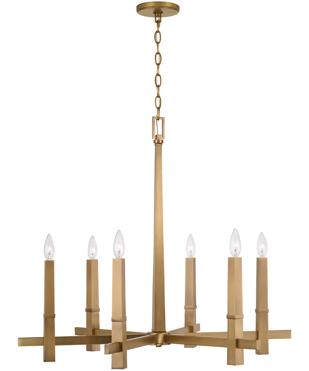 Blake 6-Light Chandelier Aged Brass - Image 4