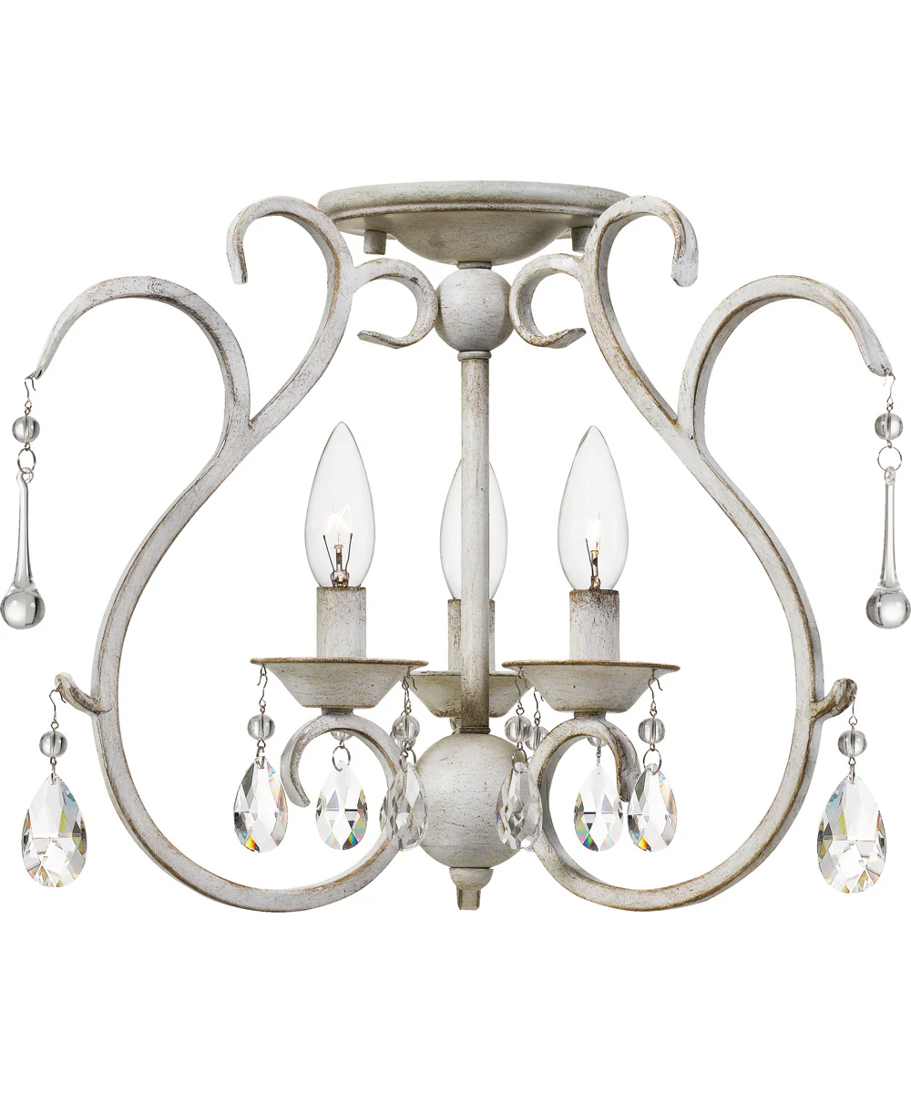 Blanca Medium 3-light Semi Flush Mount Antique White - Image 2