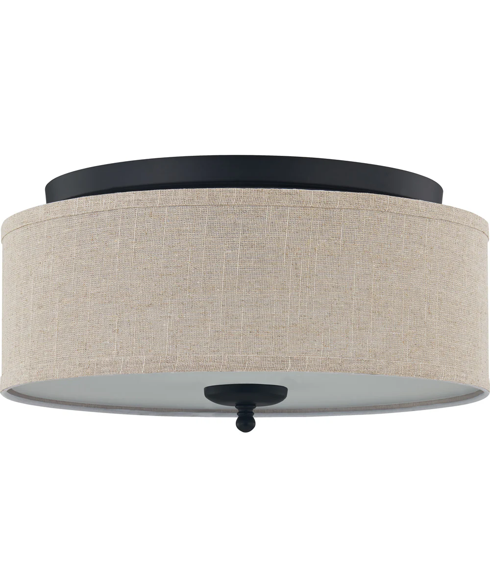 Blanche 3-light Flush Mount Matte Black - Image 3