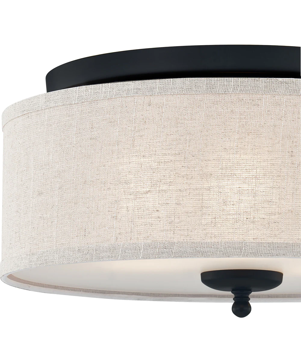 Blanche 3-light Flush Mount Matte Black - Image 6