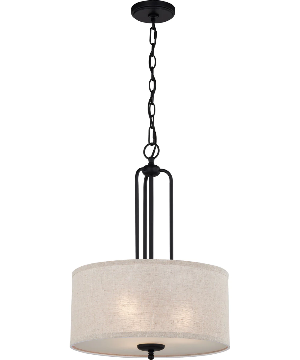 Blanche 3-light Pendant Matte Black - Image 4