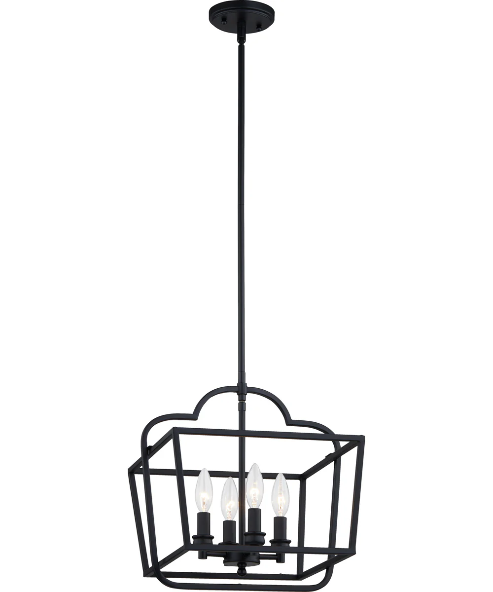 Blanche 4-light Pendant Matte Black - Image 4