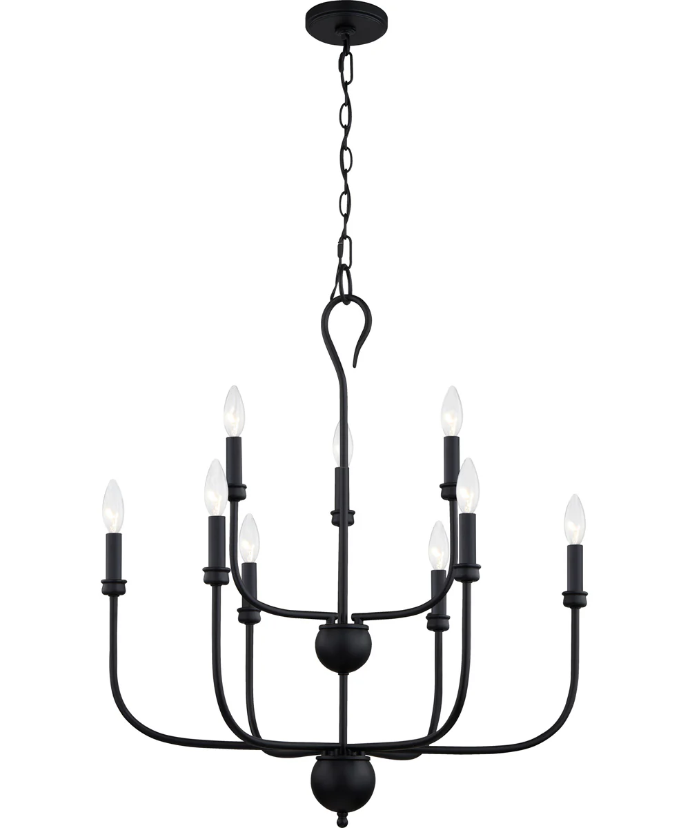 Blanche 9-light Chandelier Matte Black - Image 2