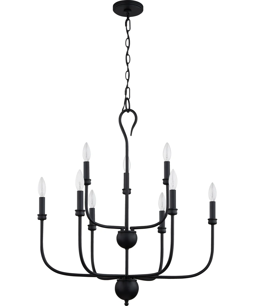 Blanche 9-light Chandelier Matte Black - Image 3