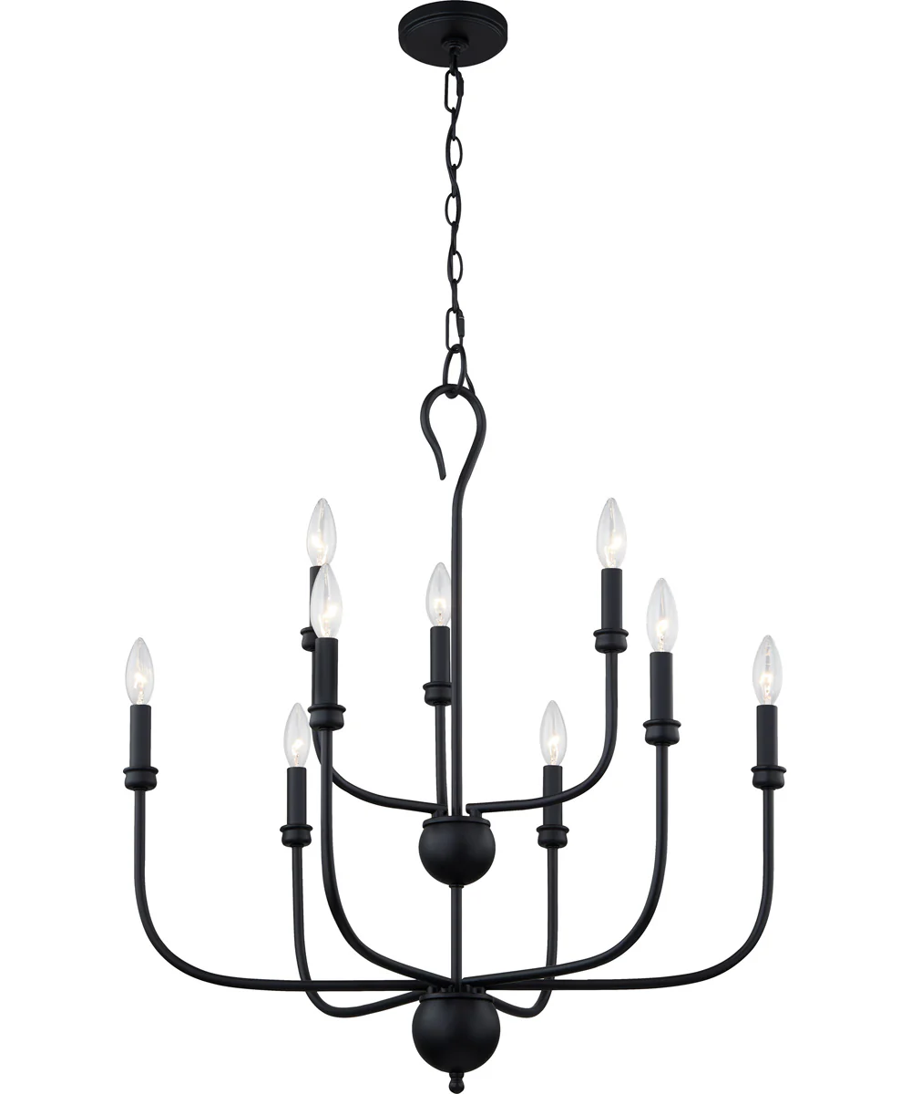 Blanche 9-light Chandelier Matte Black - Image 4