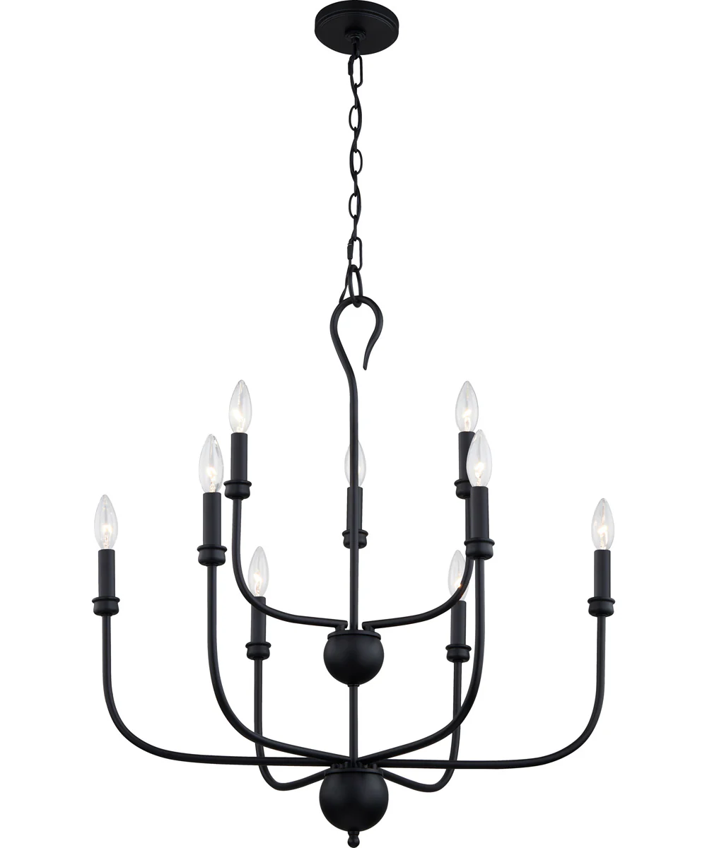 Blanche 9-light Chandelier Matte Black - Image 5