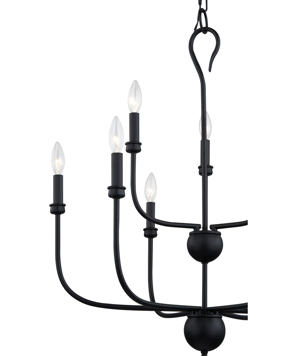 Blanche 9-light Chandelier Matte Black - Image 6