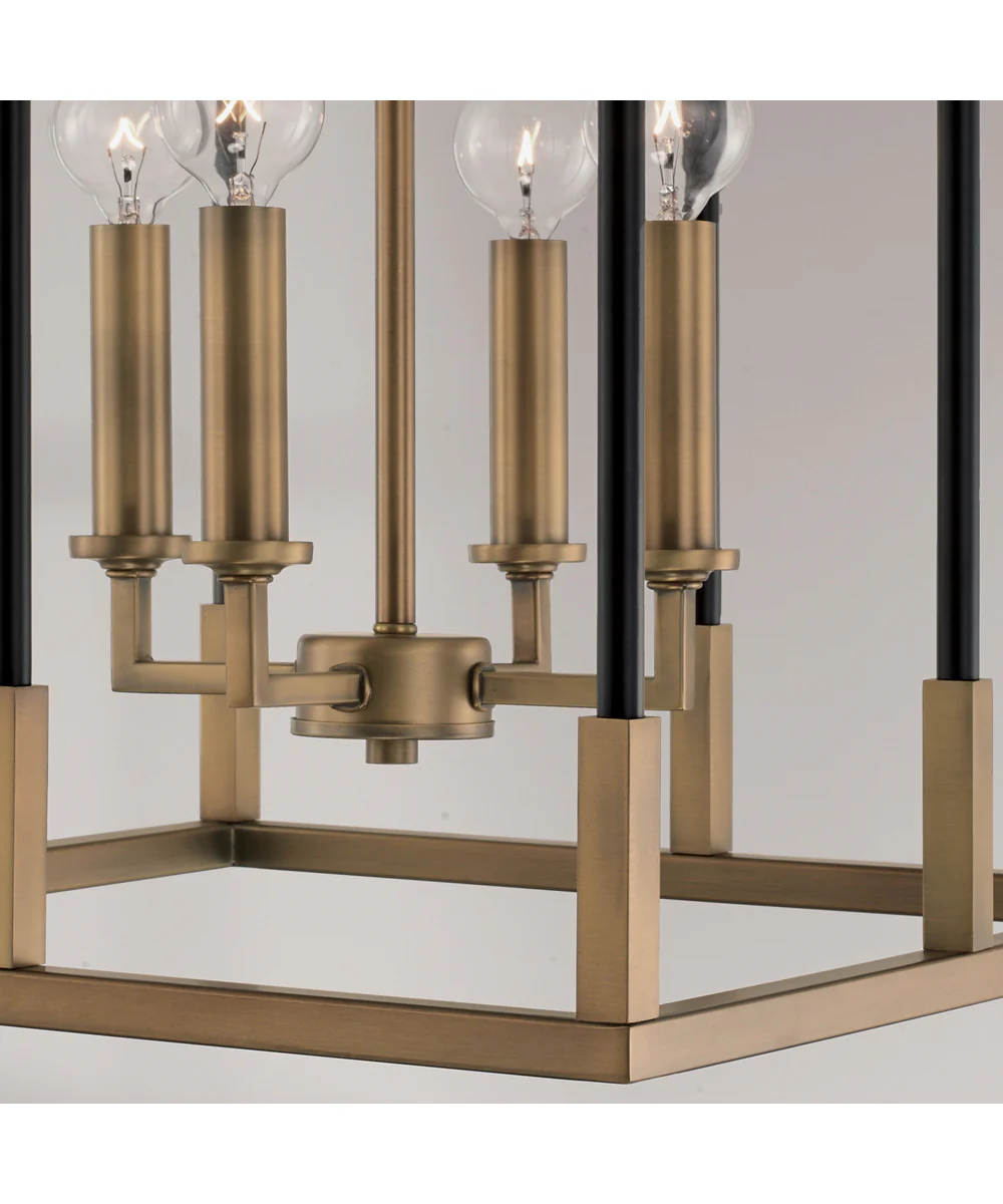 Bleeker 4-Light Foyer Aged Brass and Black - Image 4