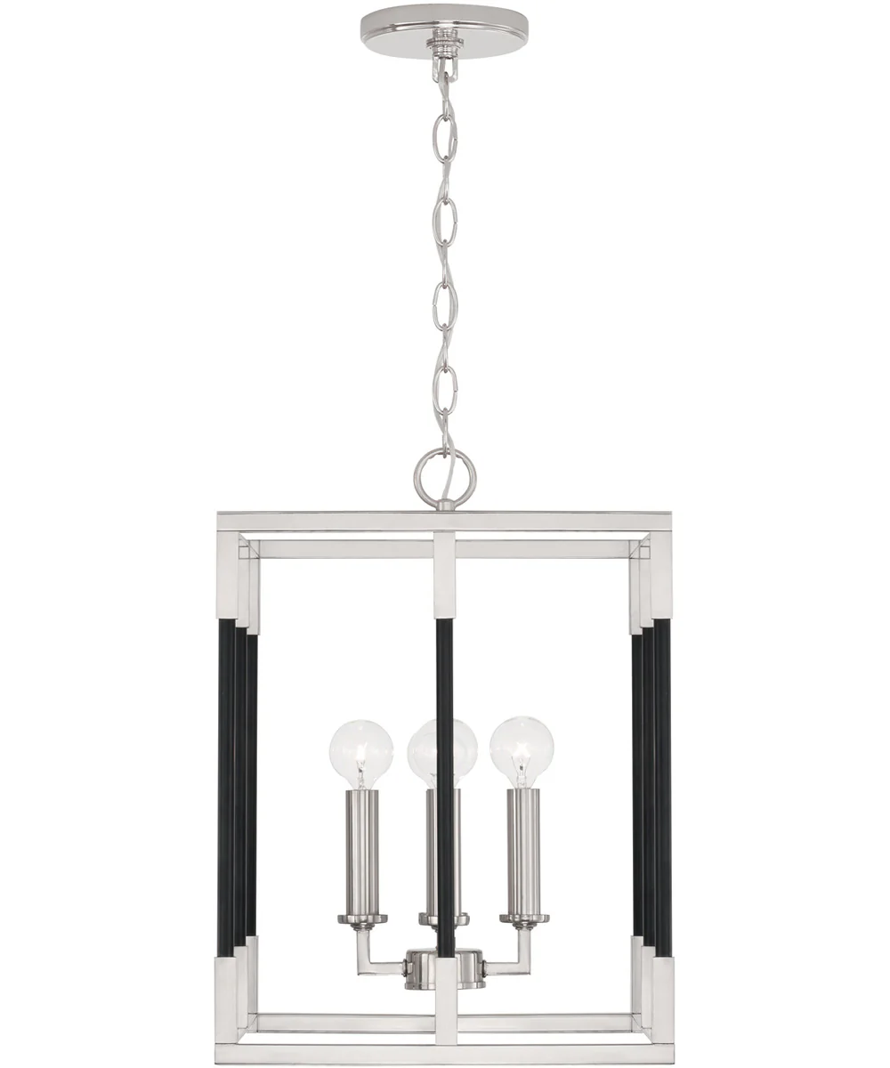 Bleeker 4-Light Foyer Polished Nickel and Black