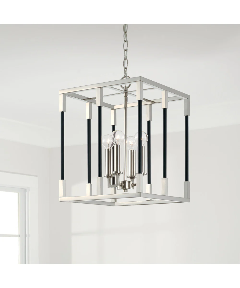 Bleeker 4-Light Foyer Polished Nickel and Black - Image 2